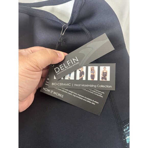 New Delfin Womens Black Heat Maximizing Workout Capri Pants Neoprene XXL - Picture 6 of 6